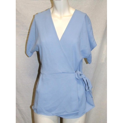 533 - Ladies Clothing New with tags: Melrose cream top size 10, New Look pale blue wrap-over top size 8, C... 