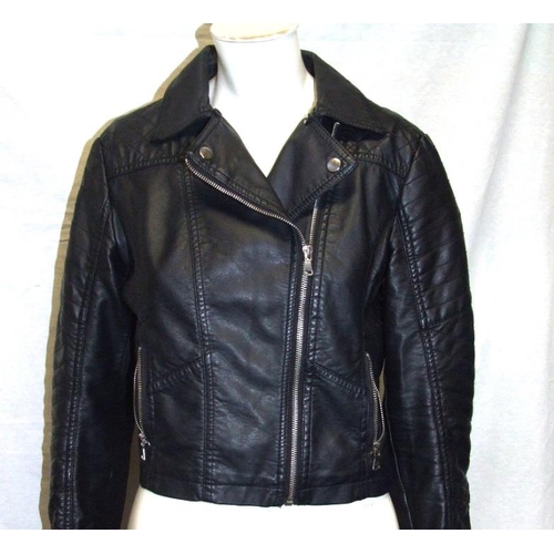 534 - Ladies Select Leather Look Jacket size 10, QED London Leather Look Jacket size 10 & New Look Pink Sl... 