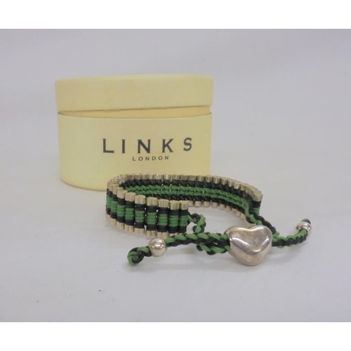 441 - Links of London marked Limited Edition 600 Fully Hallmarked Heart Friendship Bracelet in original bo... 