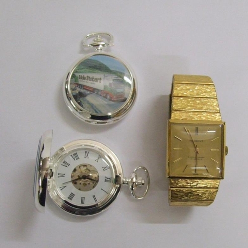 405 - 2 Eddie Stobart Boxed Pocket Watches & Regency Shockabsorber 17 Jewel Swiss Wristwatch in box (3)