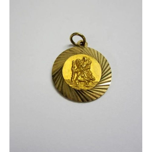 462 - 9ct. Gold St. Christopher Pendant maker GJ LD