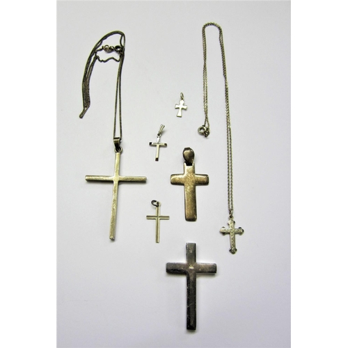 409 - Silver/925 Cross Pendants, 2 on chains