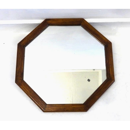 40 - Hexagonal Oak Framed Wall Mirror