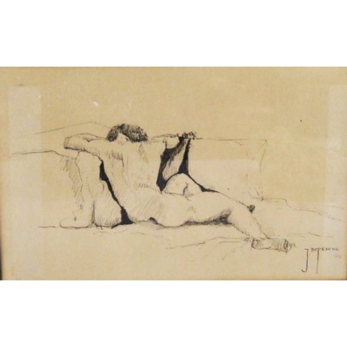 198 - F/g Drawing Rear View Nude, dated '76, signed Defesche, image size approx. 11 1/2