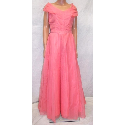 541 - Ladies Vintage 1950s Pink Evening Dress labelled 'Stamp Taylor' in box marked Swan & Edgar Ltd. Picc... 