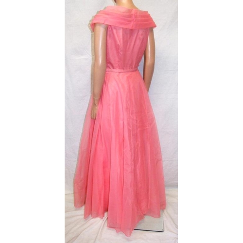 541 - Ladies Vintage 1950s Pink Evening Dress labelled 'Stamp Taylor' in box marked Swan & Edgar Ltd. Picc... 