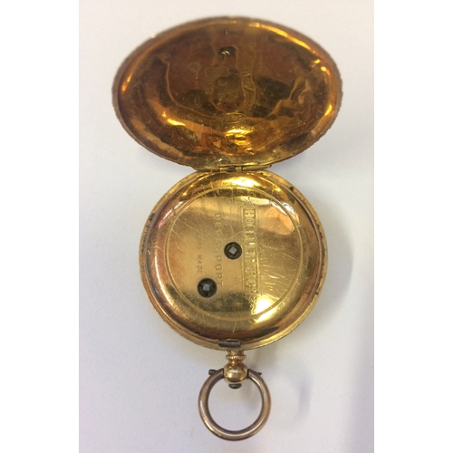 252 - 18ct. Gold Gents Hoefler Evening Pocket Watch, engraved case, blue hands, Roman Numerals