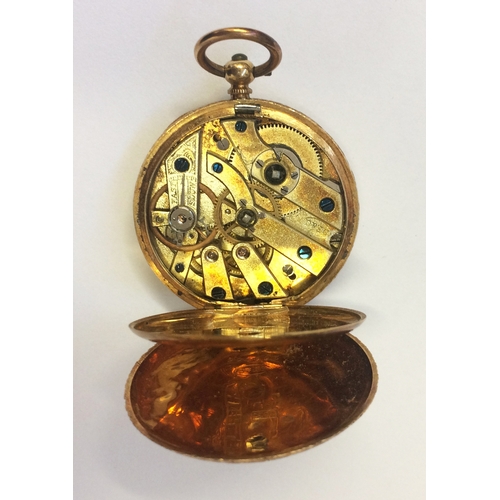 252 - 18ct. Gold Gents Hoefler Evening Pocket Watch, engraved case, blue hands, Roman Numerals