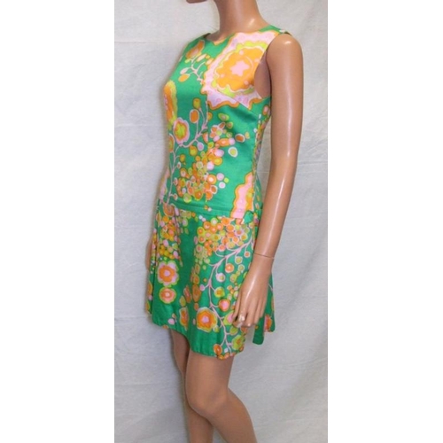 838 - Ladies 50s/60s Orange Floral Dress & Tizzie Mini Dress with under shorts (2)