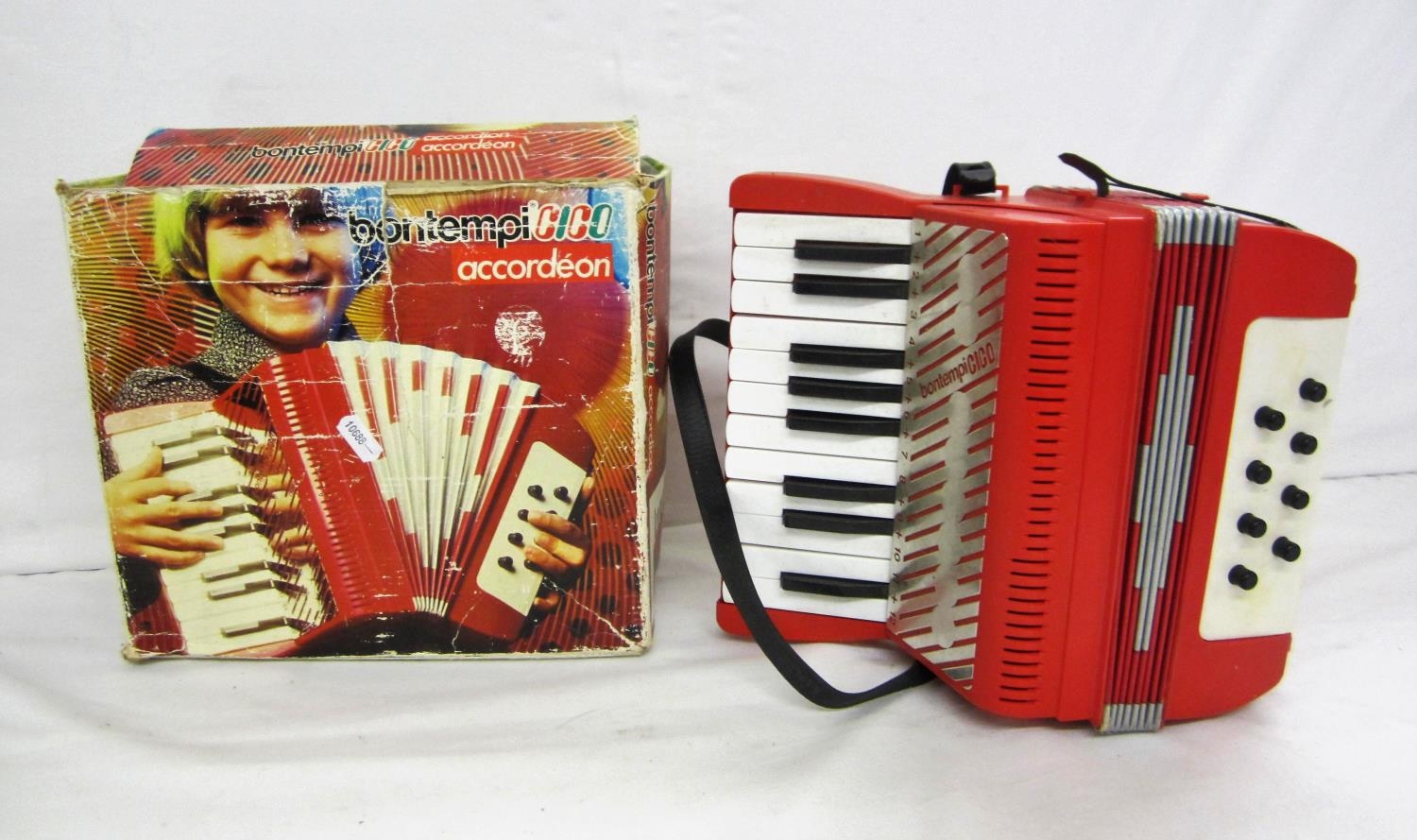 Vintage Accordion Toy ''BONTEMPI Cico''1970's Italy-working