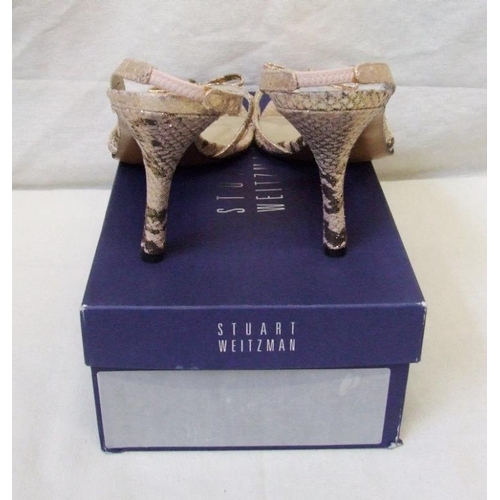 402 - Pair Stuart Weitzman Pink/Gold Sandals as new in original box, size 7
