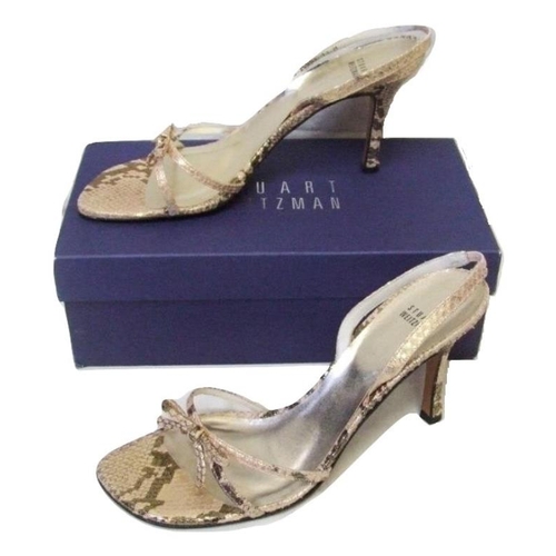 402 - Pair Stuart Weitzman Pink/Gold Sandals as new in original box, size 7