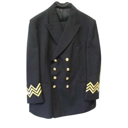405 - Merchant Navy Uniform labelled Burton & 2 Merchant Navy? Caps, one marked to interior 'H Berwald & C... 