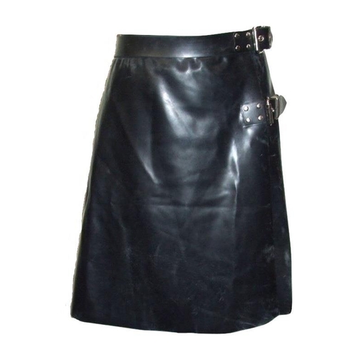 408 - Dvote Black & Red Rubber Kilt, size XXL with rubber latex polish