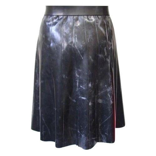408 - Dvote Black & Red Rubber Kilt, size XXL with rubber latex polish