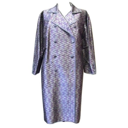 416 - Ladies 1970s Vintage Silver/Purple Coat Dress & Matching Skirt, approx. size 14/16