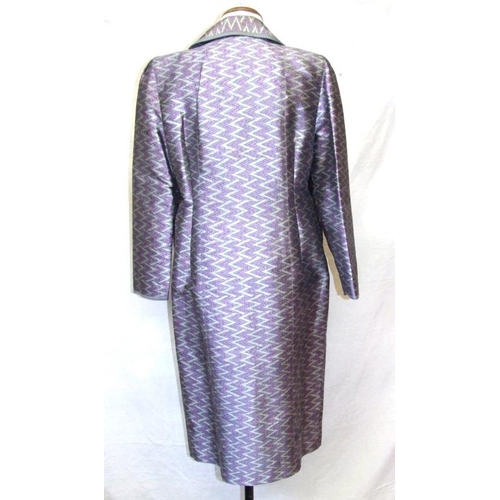 416 - Ladies 1970s Vintage Silver/Purple Coat Dress & Matching Skirt, approx. size 14/16