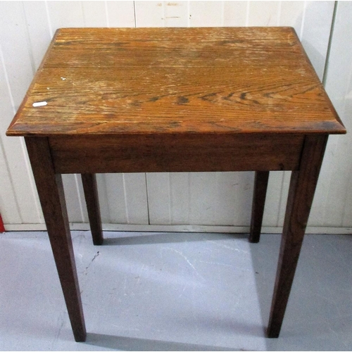 10 - Rectangular Oak Side Table on square section supports