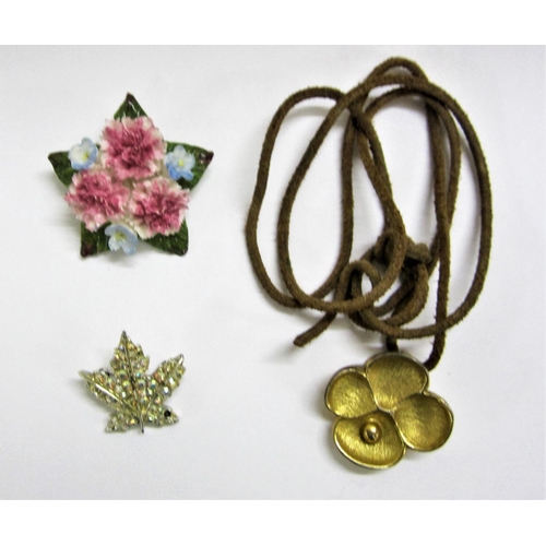 409 - Oscar de la Renta Paris Necklace, Coro Brooch & Aynsley Brooch