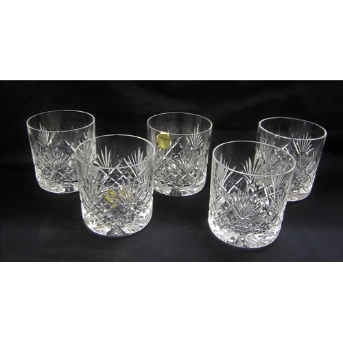 579 - 5 Webb Corbett Large Juno Cut Crystal Whisky Glasses (5)