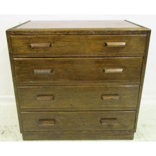 36 - 4 Drawer Oak Chest of Drawers with wooden pulls