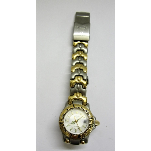 431 - Ladies Rotary Sapphire Wristwatch with luminous hands & date aperture