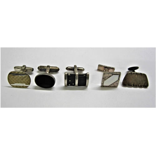 477 - 5 Odd Silver/925 Cufflinks