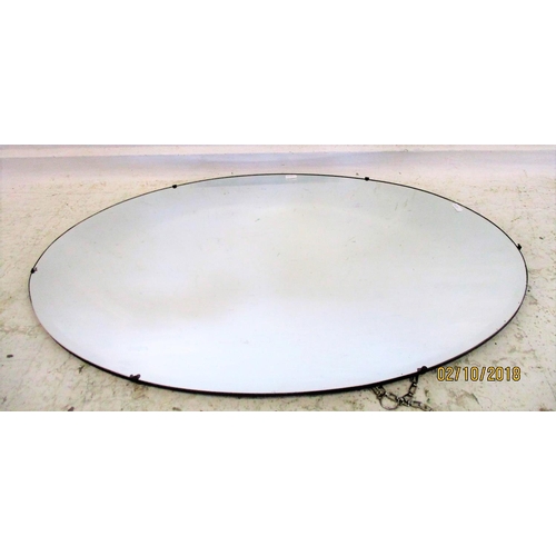 21 - Bevelled Glass Unframed Oval Wall Mirror