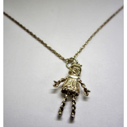 489 - Silver/925 Necklace with Doll Pendant