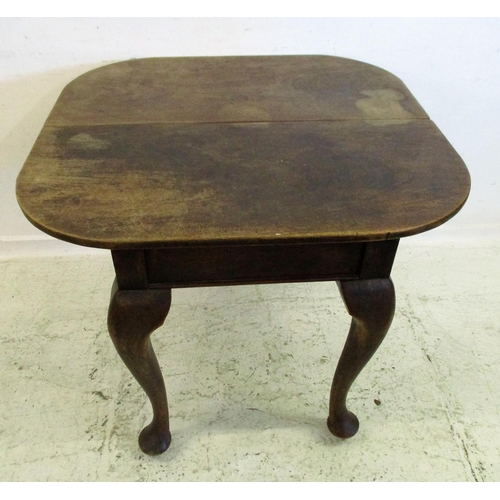 51 - Mahogany D-Shaped Twin Flap Table on bold cabriole supports