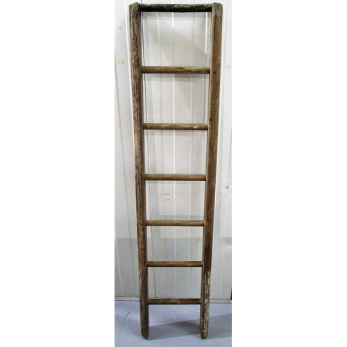 16 - 7 Rung Wooden Ladder with side supports