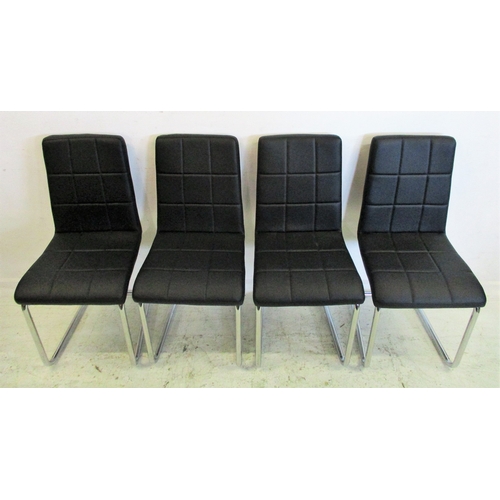 45 - As New Set of 4 Black Faux Leather Modern Dining Chairs (4)