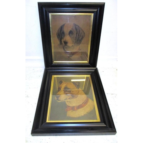 398 - Pair F/g Portraits Dogs with gilt slips (2)