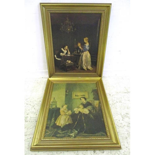 399 - Pair Gilt Framed Old Master Style Prints on canvas (2)