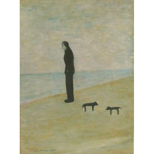 195 - LS Lowry Limited Edition of 850 copies 'Man Looking Out To Sea', published by the Adam Collection wi... 