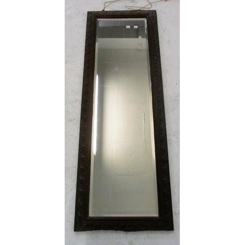 19A - Carved Wood Framed Mirror with rectangular bevelled glass plate