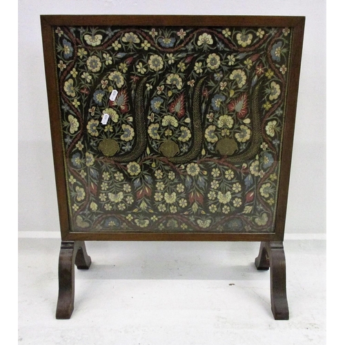 20A - Fire Screen with flower tapestry