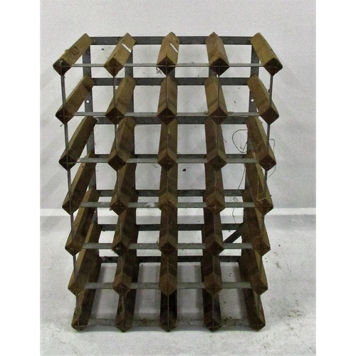 31 - 30 Bottle Wood & Metal Wine Rack