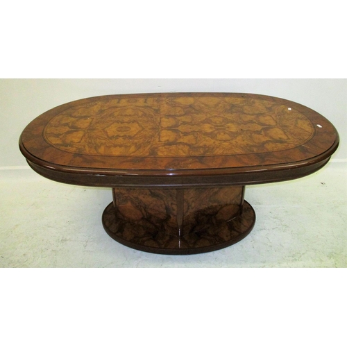 11A - Burr Walnut Effect Low Oval Coffee Table on oval base