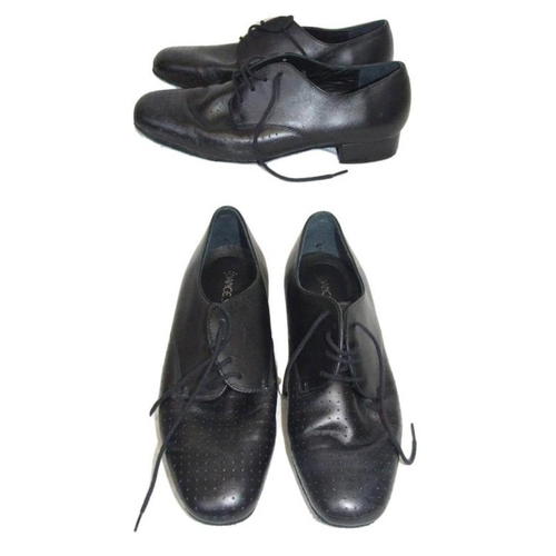 440 - Pair Mens Freed Black Leather Dance Shoes size 8, hardly worn