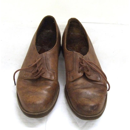 453 - Pair Ladies Vintage Brown Leather Itshide Commando Sole Shoes, approx. size 6