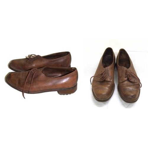 453 - Pair Ladies Vintage Brown Leather Itshide Commando Sole Shoes, approx. size 6