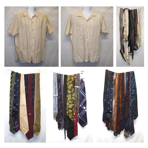 457 - 2 Mens Vintage Shirts, 40 vintage & other ties incl. Arciduca, Fortune, Debenhams, Munro, Macaseta, ... 