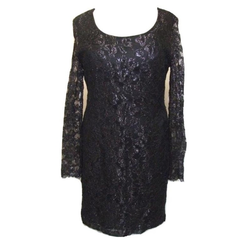 460 - Resource Aquamarine Cocktail Dress size 10 & Vera Mont Black Lace Cocktail Dress size 12 (2)