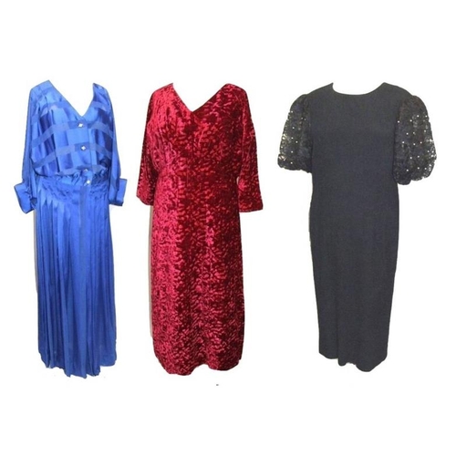 461 - Vintage Leslie Fay Black Dress with lace sleeves & 2 Unnamed Vintage Dresses (3)