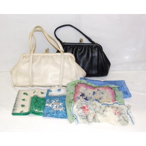 468 - 2 Vintage Handbags & 4 Scarves