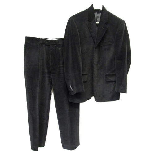 406 - Mens Vintage Berketex Black Cotton Velvet Suit, trousers waist 34, inside leg 29 & jacket chest 38 &... 