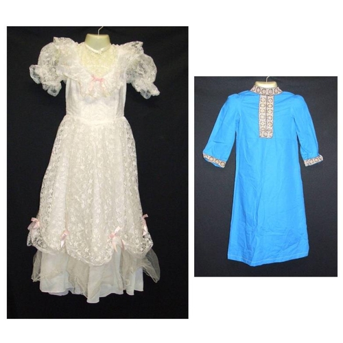 494 - Girls Vintage Pronuptia Victorian Style Bridesmaids Dress & Childs Blue 1970's Vintage dress (2)