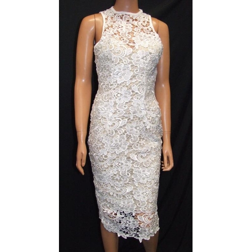 506 - White Crocheted Style Dress size 10