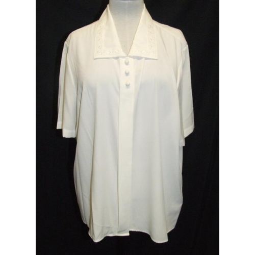 518 - Liz Claiborne Cream Vest Top, Liz Claiborne Cream Blouse with pleated front, St Bernard Cream Short ... 